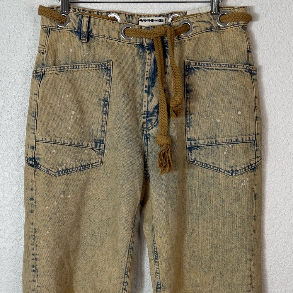 NWT Free People Moxie Low Slung Pull on Barrel Pants Bohemian Boho Gypsy Casual - Picture 2 of 8